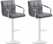 Set 2 sgabelli design Lucy V2 in similpelle grigio,bianco
