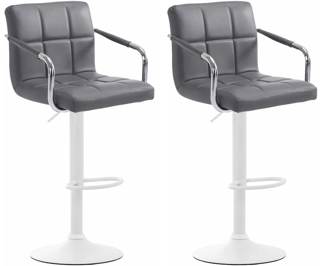 Set 2 sgabelli design Lucy V2 in similpelle grigio,bianco