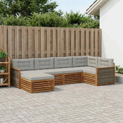 Set di divani da esterno 6 pz Naturale e Grigio Chiaro 3383559