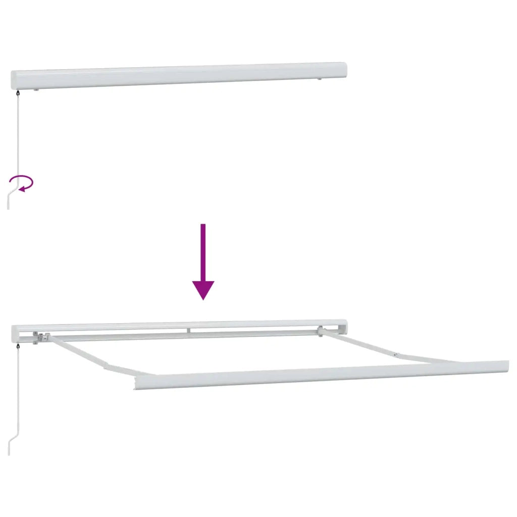 Tenda retrattile Grigio chiaro e bianco 350 x 250 cm 3425982