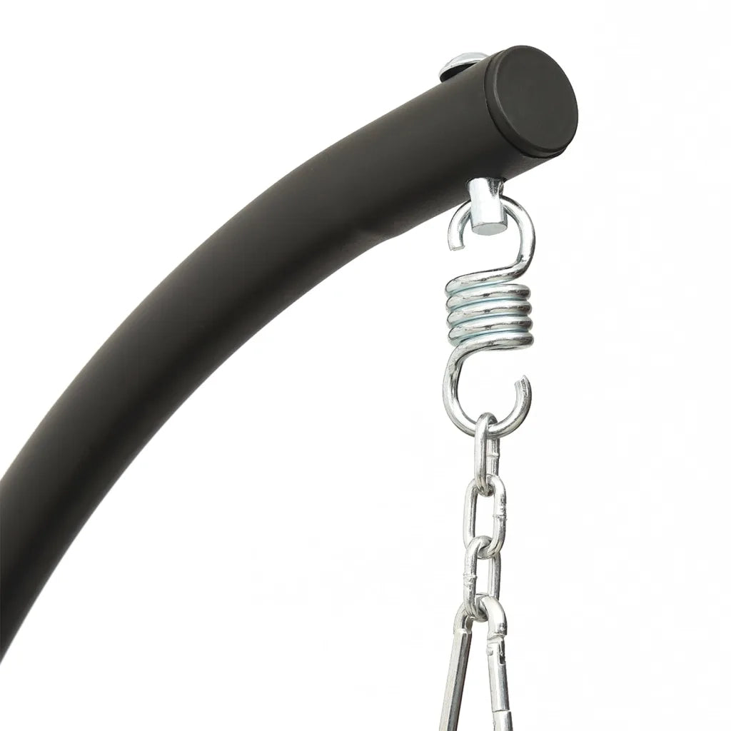 Sedia a Dondolo Giardino Cuscino Grigio Scuro Tessuto e Acciaio CFW3734150