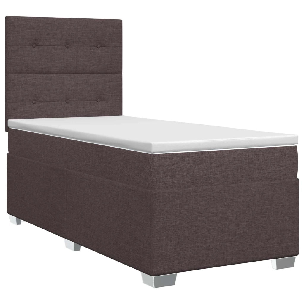 Letto box spring con materasso Marrone Scuro 90 x 200 cm 3453321