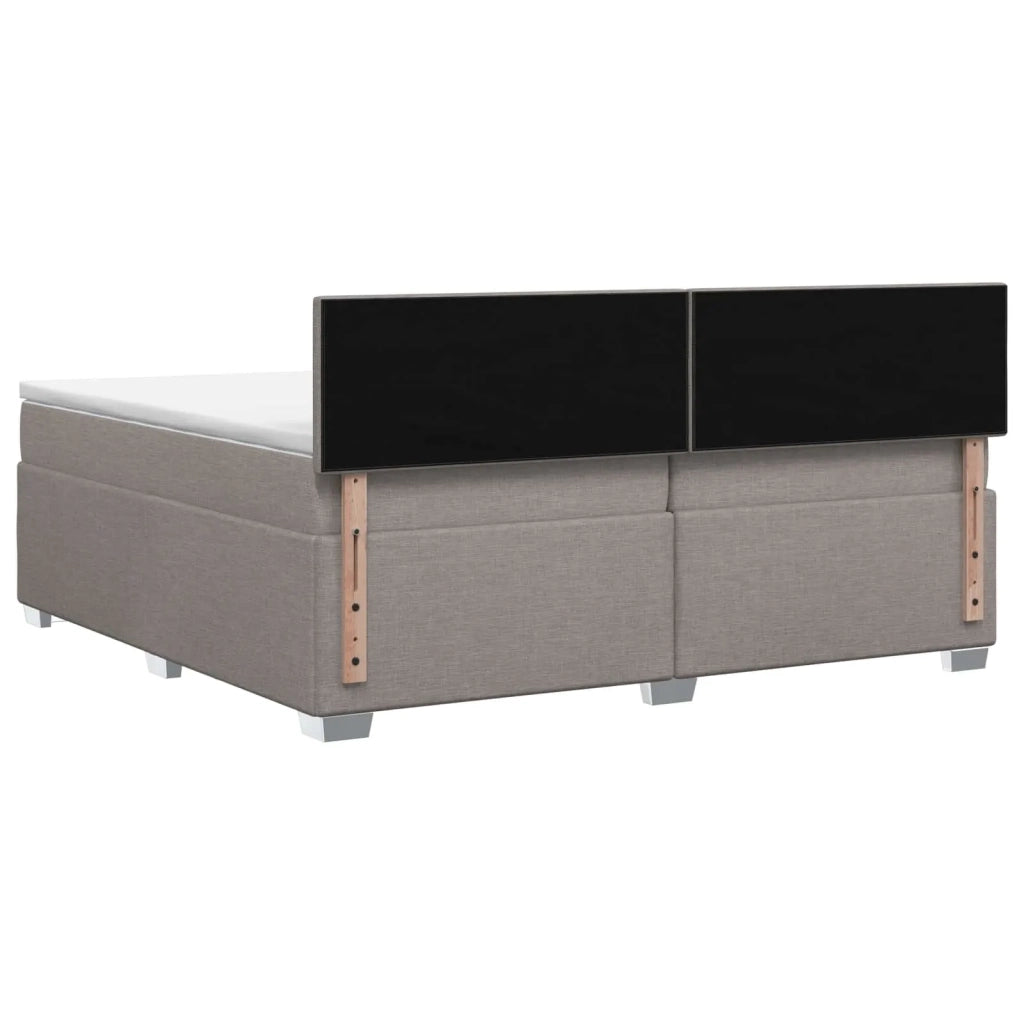 Letto con Box Spring, Materasso e LED Tortora 200 x 200 cm 3452033
