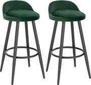 Set di 2 sedute da bar con schienale - Verde - Con schienale - Sedute ergonomiche - Cucina - Altezza seduta 69cm