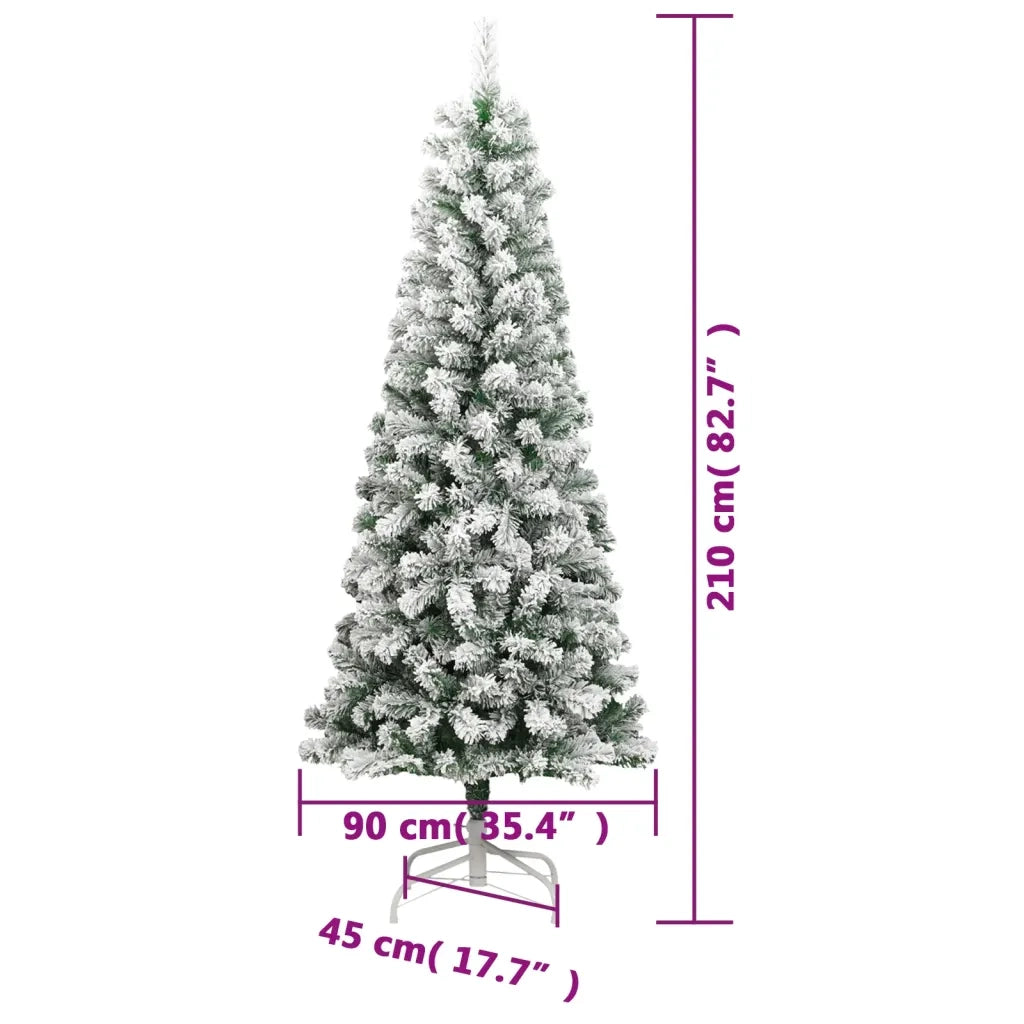Albero Natale Artificiale Incernierato con Neve Fioccata 210 cm 358382