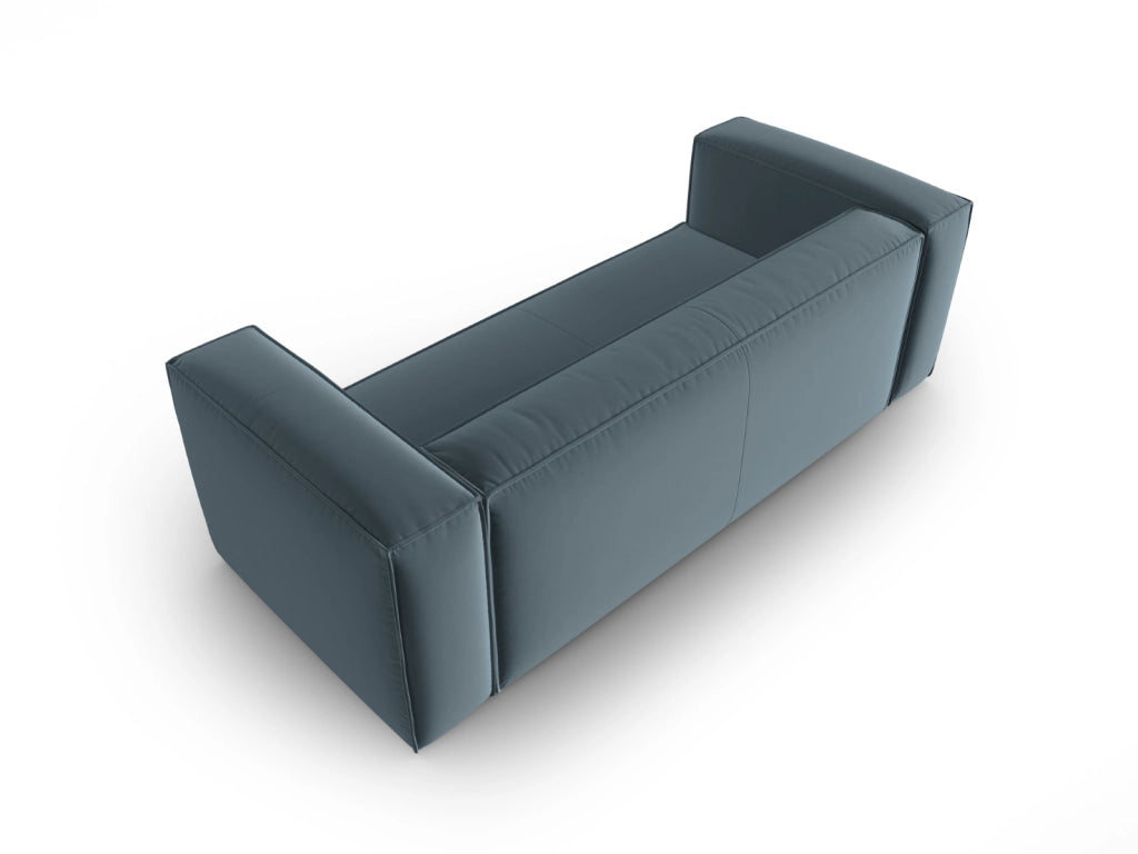 Cosmopolitan Design - Divano "Mackay" 3 posti in velluto blu pastello 
