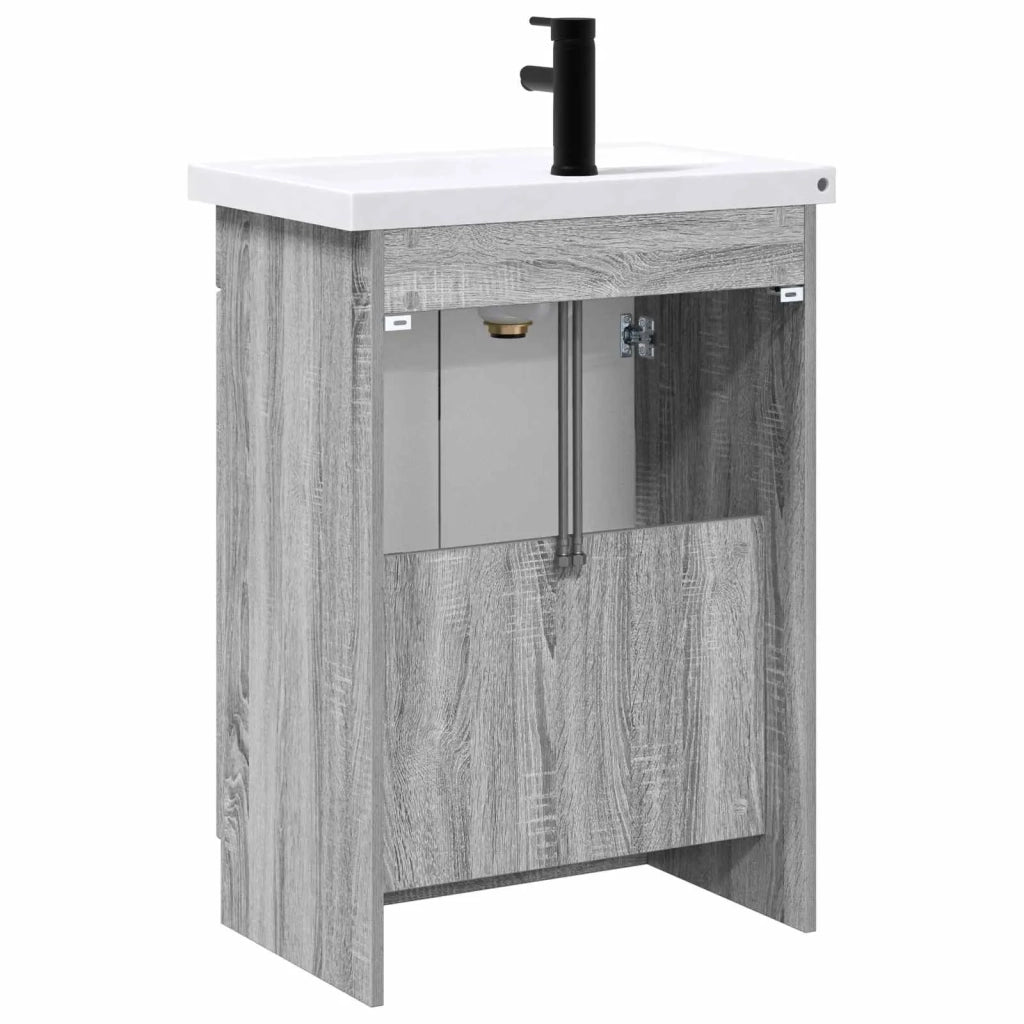 Set di mobili per il bagno Sonoma grigio 56 x 37,5 x 81 cm 3404150