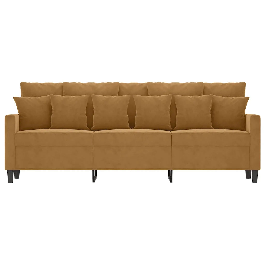 Divano a 3 Posti-Sofa 3 Posti Marrone 180 cm in Velluto 885898