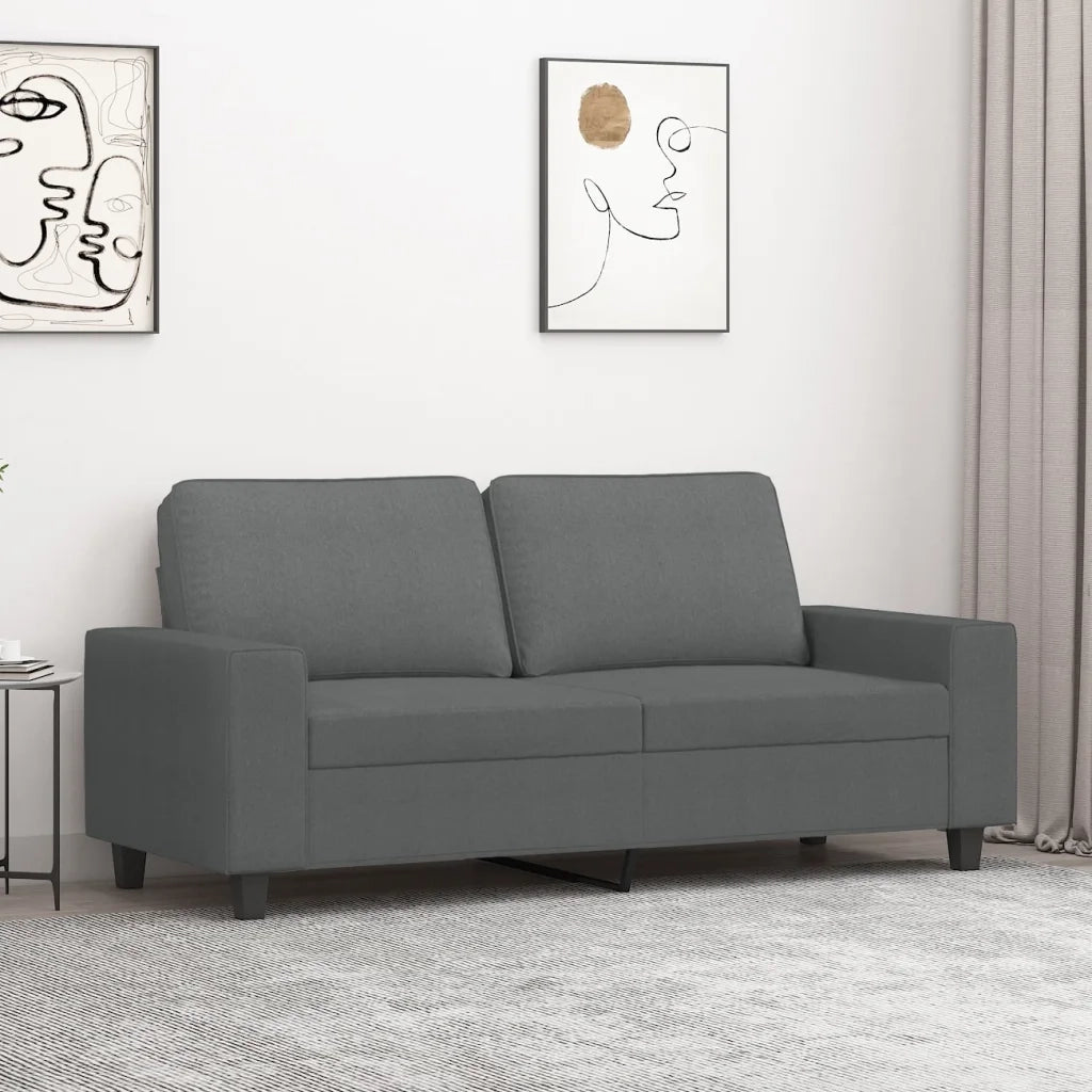 Divano a 2 Posti-Sofa 2 Posti Grigio Scuro 140 cm in Tessuto 522282