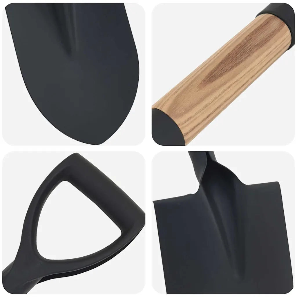 Pala Nero 68,5 cm Acciaio Rivestito e Legno Massiccio CFW5724160
