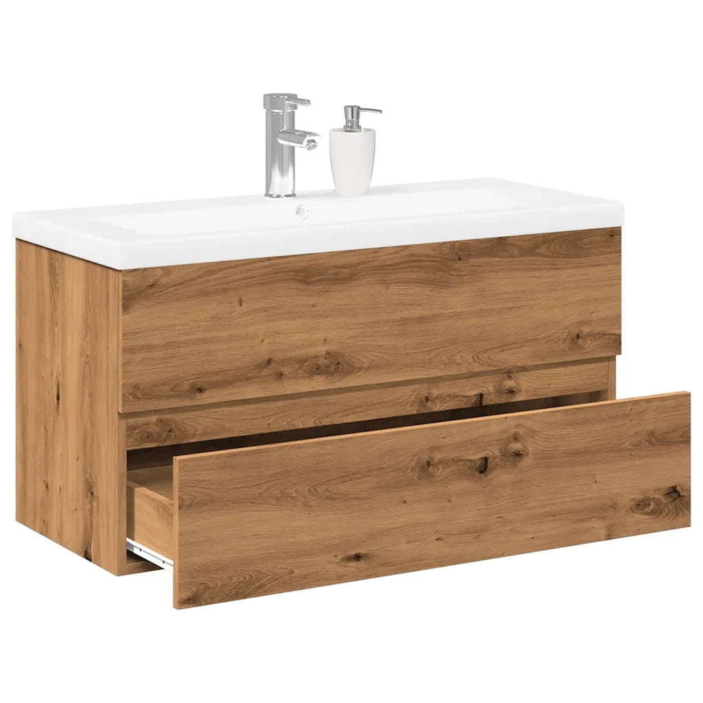 Mobile con Lavabo Integrato Rovere Artigianale 3328928