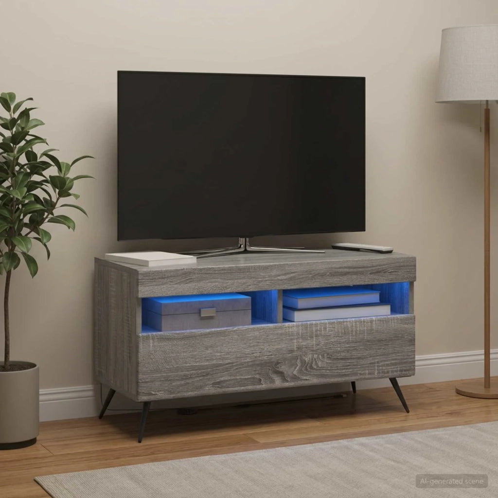 Mobile TV LED Sonoma grigio Legno ingegnerizzato 897661