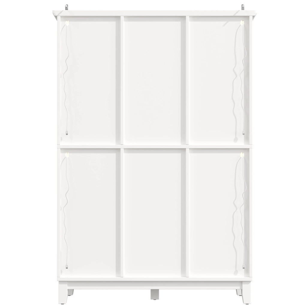 Mobile bar con 3 cassetti, ripiani regolabili, portabicchieri e portabottiglie, in MDF, bianco, 120 × 40 × 180,5 cm