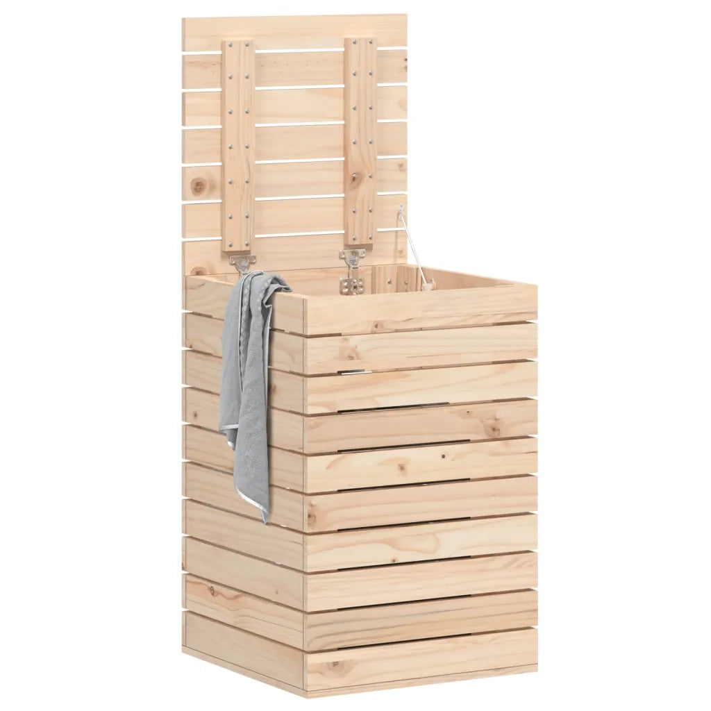 Cesto per Bucato 44x44x66 cm Legno Massello Pino 832317