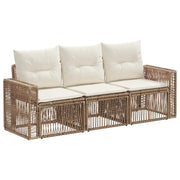 Set Divano da Giardino 3 pcs Beige e Bianco Crema polyrattan 3435042