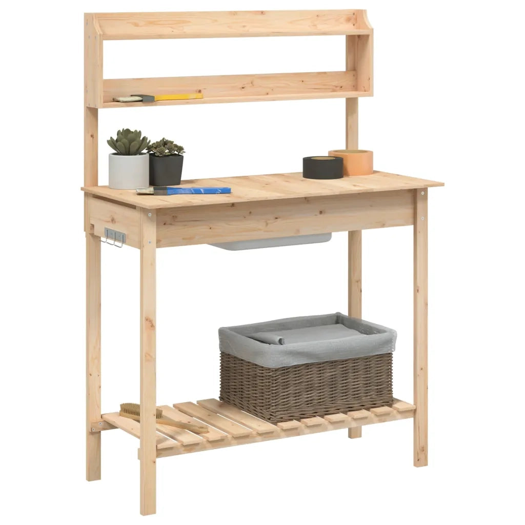 Tavolo Invaso con Lavello 47,5x44x139,5 cm Massello Abete 156346