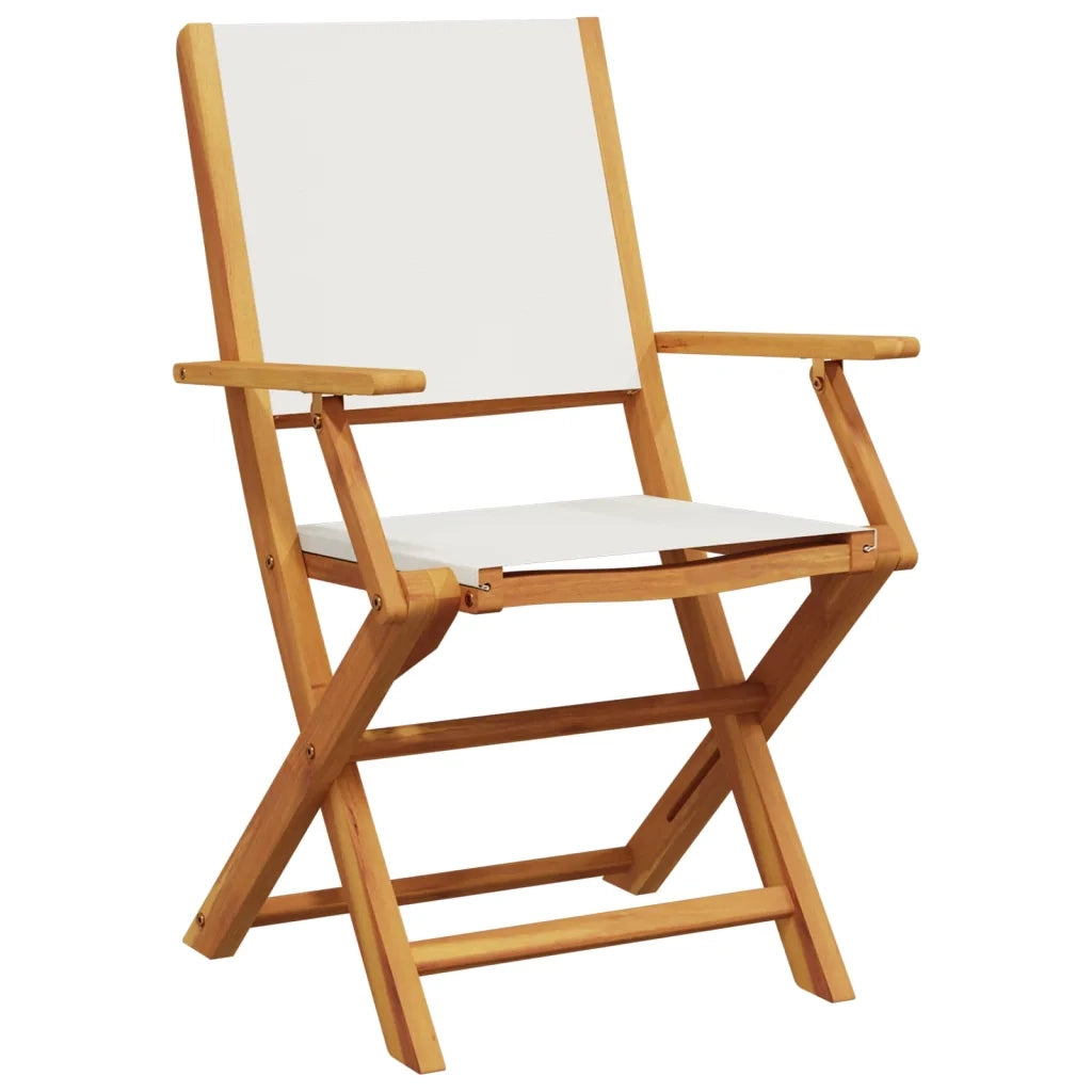 Set Pranzo da Giardino 5pz Crema in Tessuto e Legno Massello 3281700