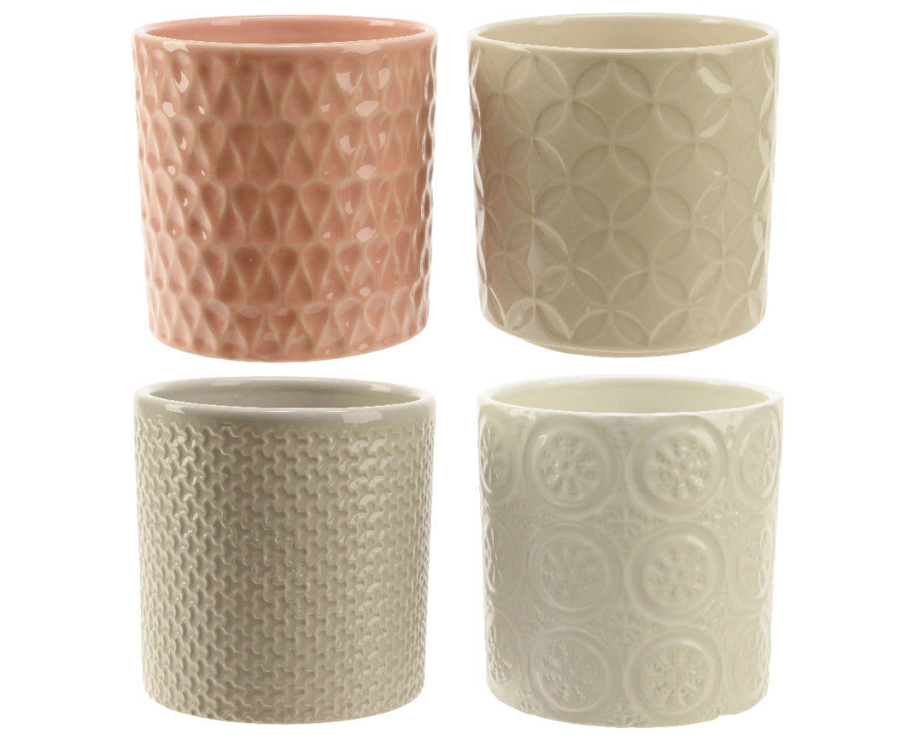 Vasi in gres 4 colori assortiti