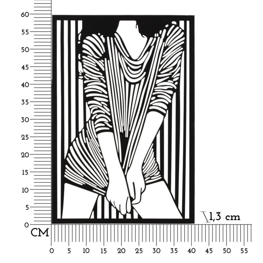 Decorazione in Metallo Corpi 2, Nero, Metallo, 40x1,3x60 cm