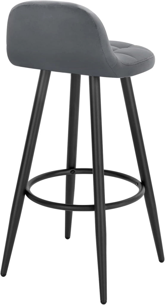 WOLTU 4x Sgabelli da Bar Moderni, Sedie Alte da Cucina con Schienale e Poggiapiedi, Seduta Imbottita, Sgabelli in Velluto e Metallo, Altezza Seduta 70cm, Grigio Scuro BH364dgr-4