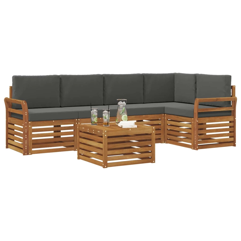 Set divano sezionale con cuscino 6 pcs Naturale e Antracite 3374852