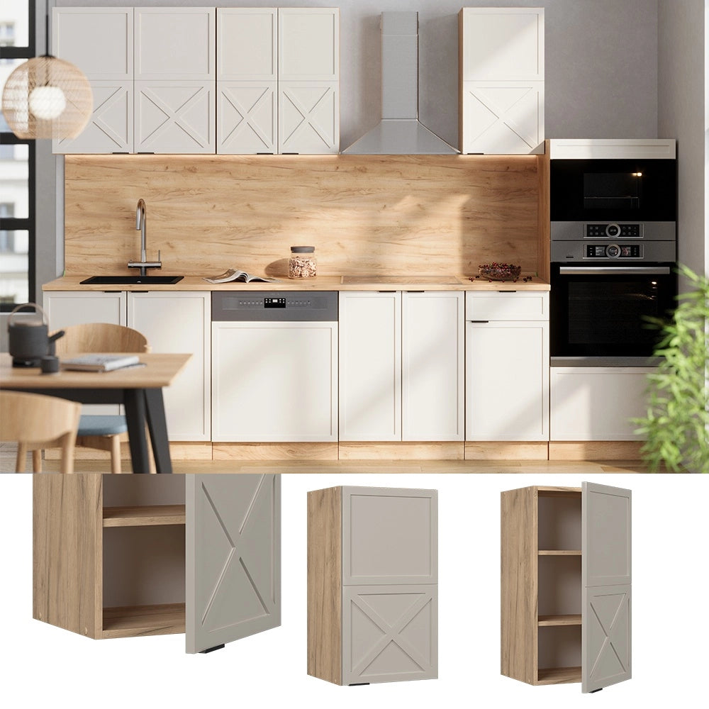Pensile da cucina Fame-Line GrigioBeige/Rovere dorato 40 cm Vicco