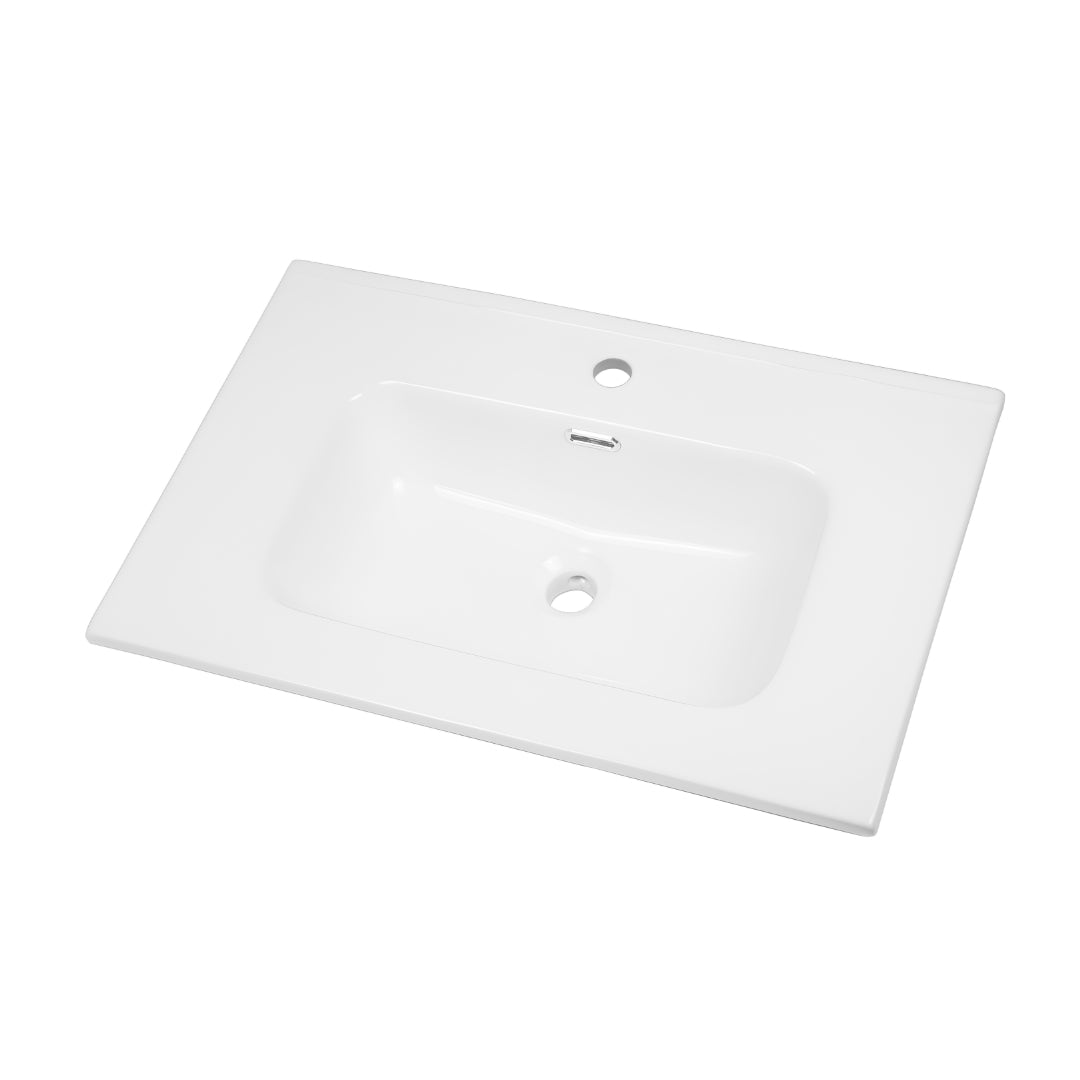 Lavabo ad incasso in ceramica bianco lucido per mobili bagno *** misure 71x46 cm, confezione 1