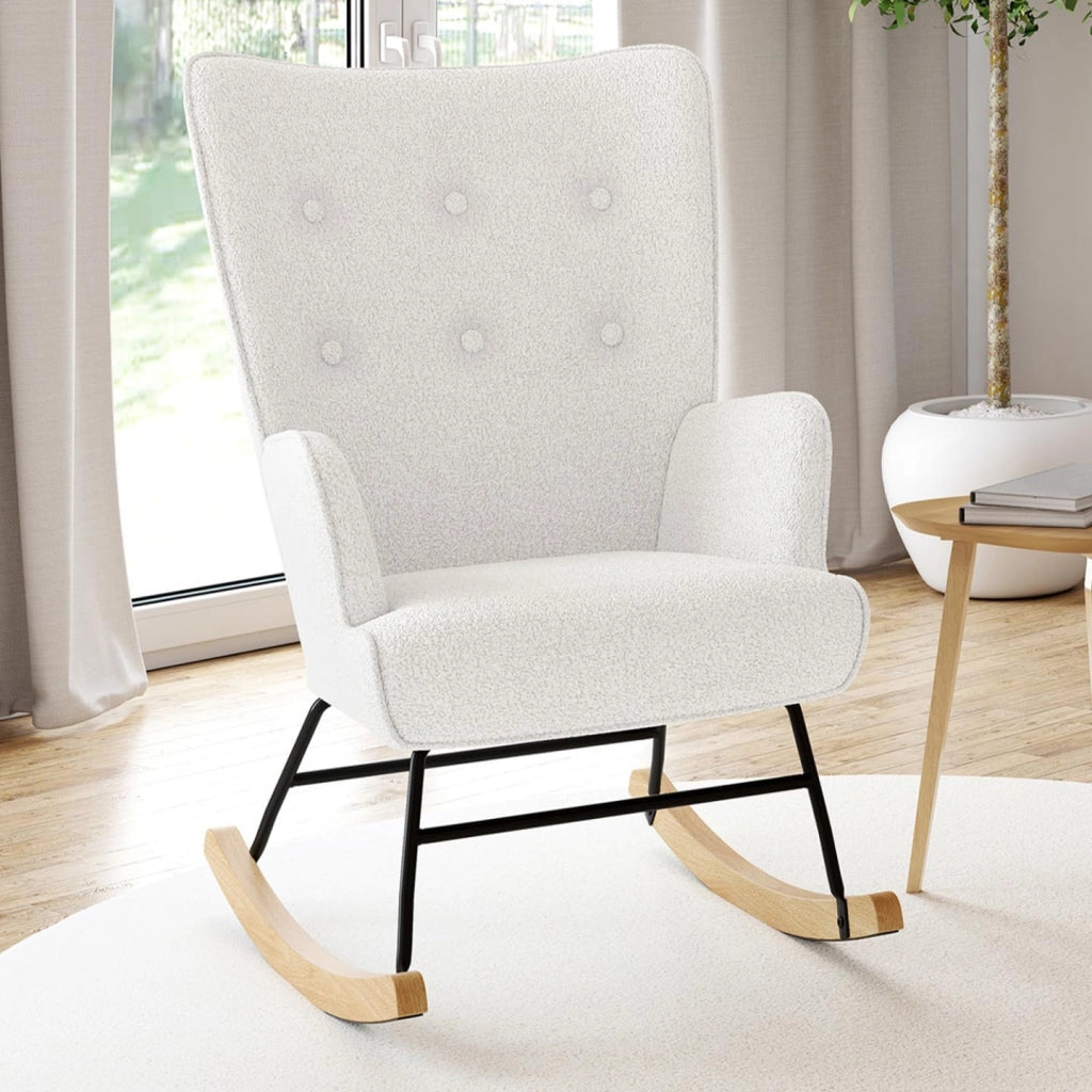 Poltrona scandinava IVAR in tessuto a coste beige