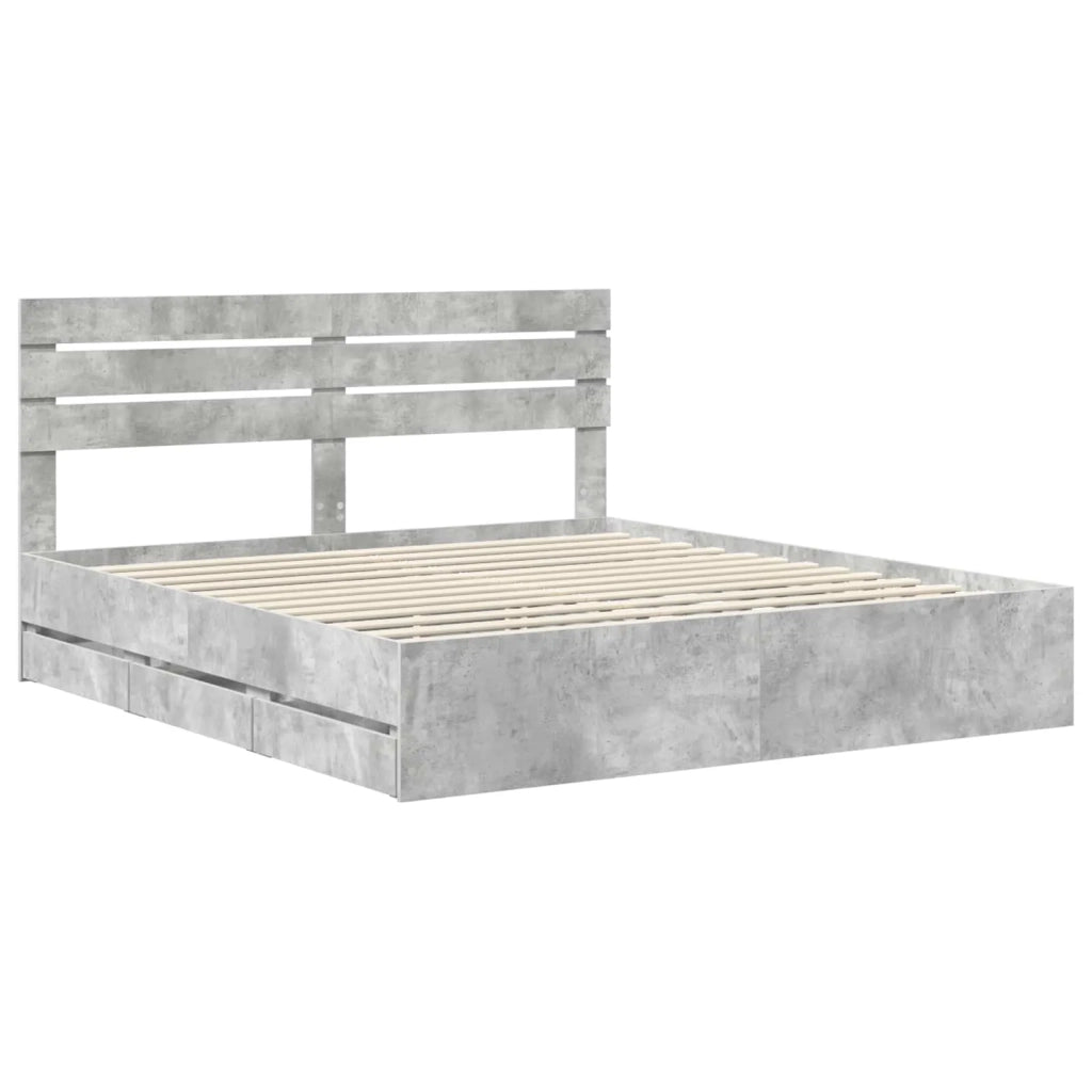 Struttura del letto con cassetto Grigio cemento 200 x 200 cm 3411481