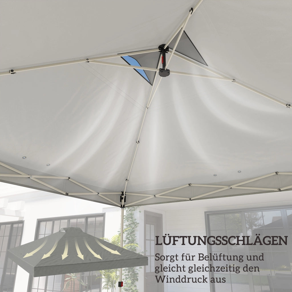 Copertura per gazebo 3x3 m ¨C zephmum ¨C grigio chiaro UV50+ impermeabile