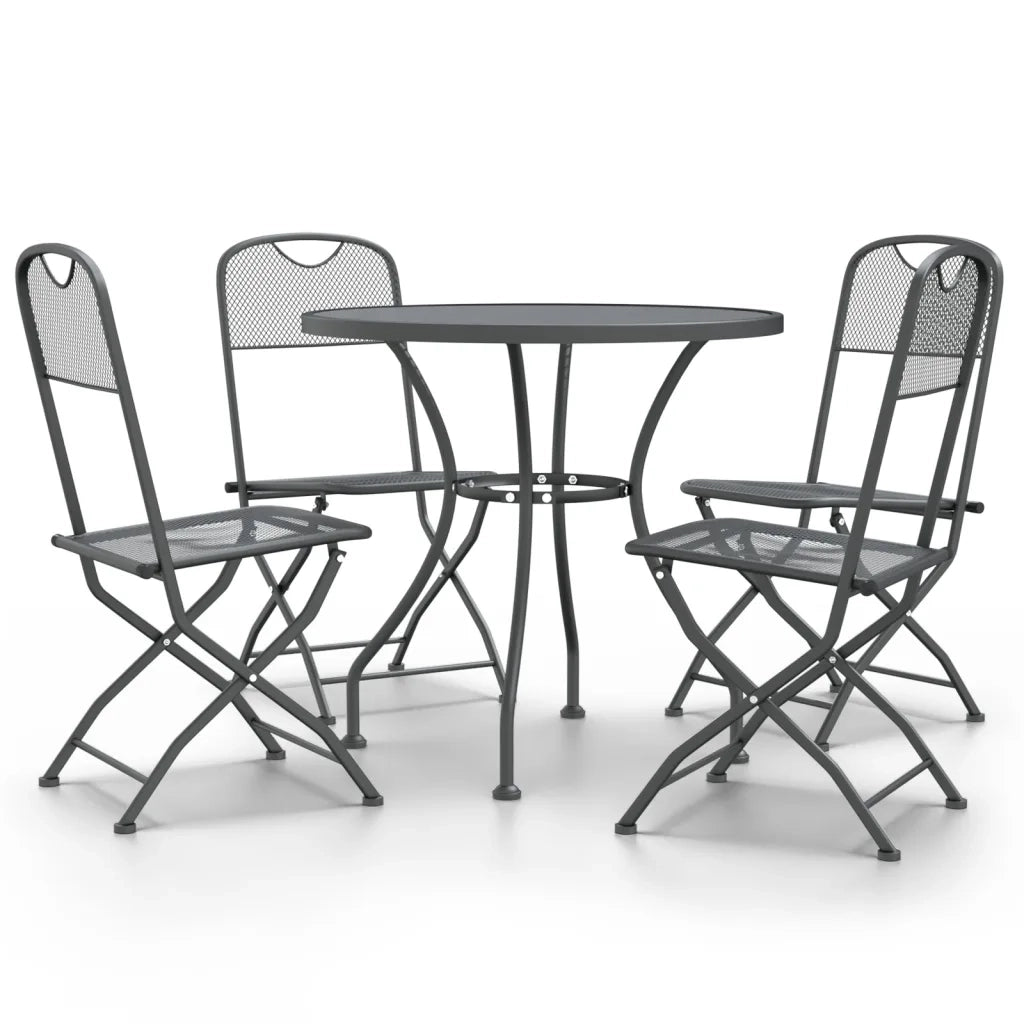 Set da Pranzo per Giardino 5pz Rete Metallica Espansa Antracite 3084712