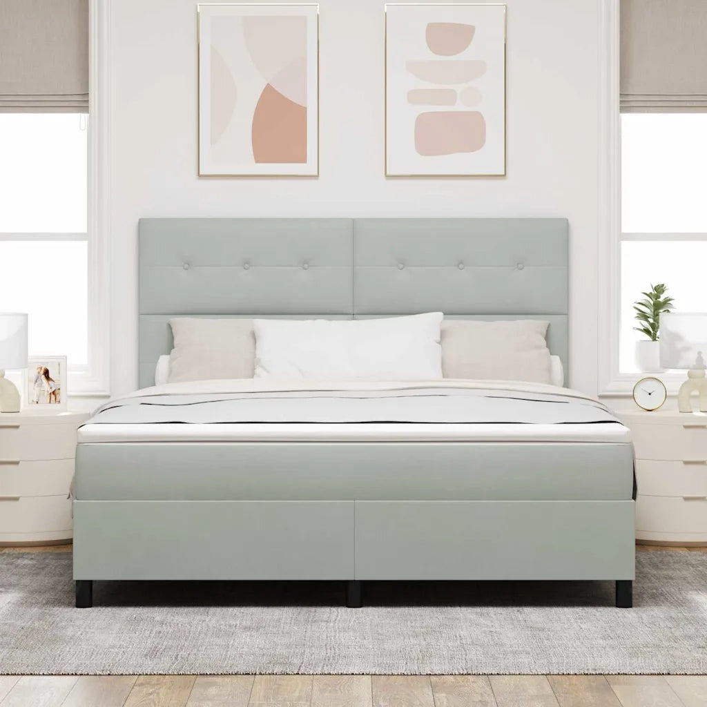 Letto a Sorgente LED Grigio chiaro 180 x 200 cm Velluto 3343328