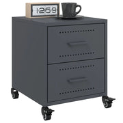 Comodini 2 pz-Set di 2 Tavolino da notte Antracite 36x39x43,5 cm in Acciaio 874055