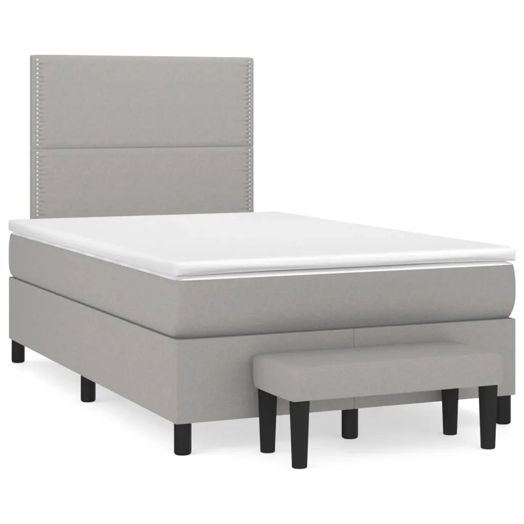 Giroletto a Molle con Materasso Grigio Chiaro 120x200cm Tessuto cod mxl 64685