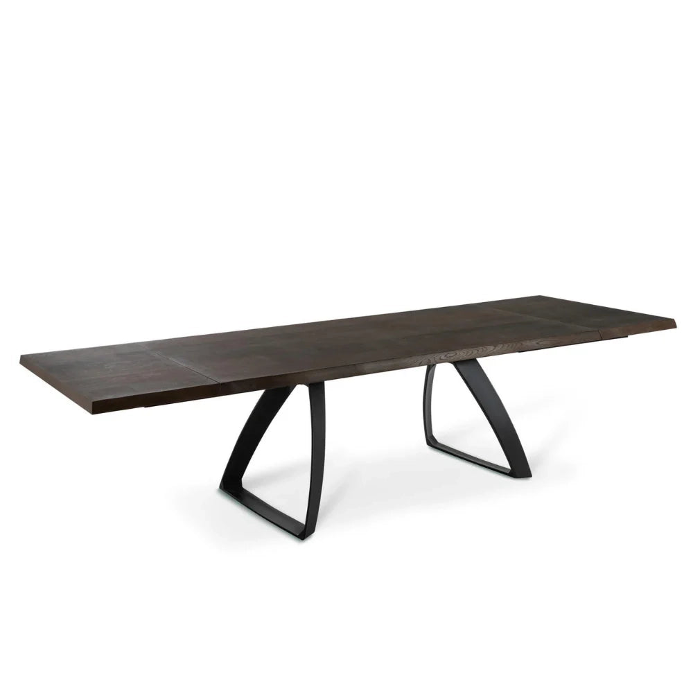 Tavolo da pranzo allungabile in legno impiallacciato rovere termocotto Timber 200-300x100 cm fino a 12 posti Made in Italy | Duzzle