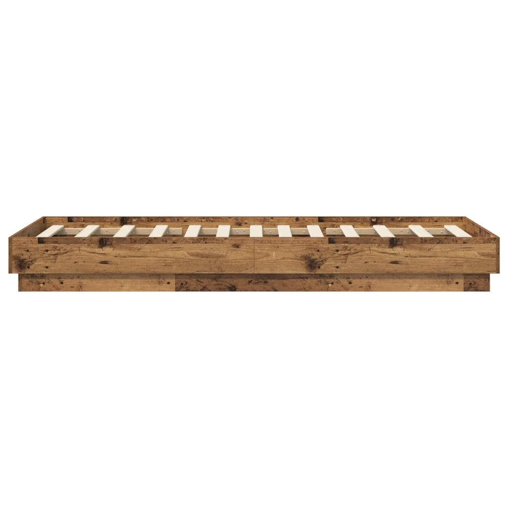 Letto con LED Legno antico 80 x 200 cm Legno ingegnerizzato