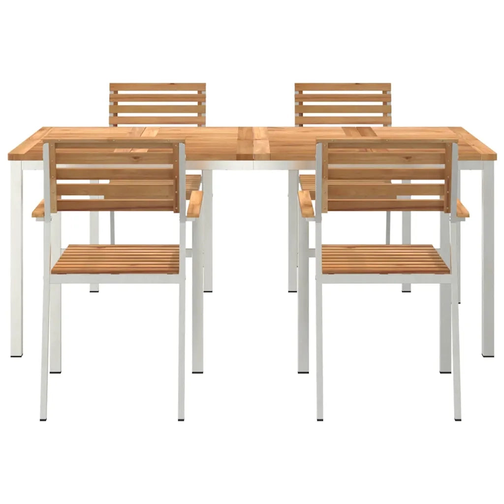 Set da Pranzo per Giardino 5 pcs Marrone Legno di teak solido 3334785