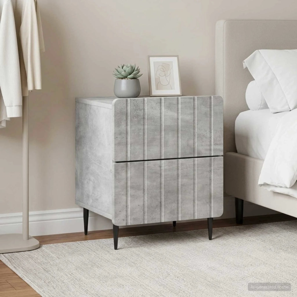 Armadio da Notte 2 pcs Grigio Cemento 43 x 34,5 x 49,5 cm 894302
