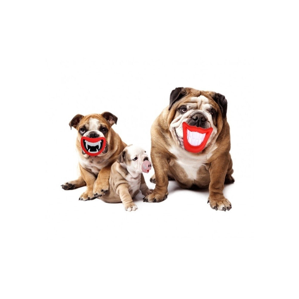 Trade Shop - Gioco Da Mordere Per Cani Smile Con Suono In Gomma Naturale Dentiera Per Cani -