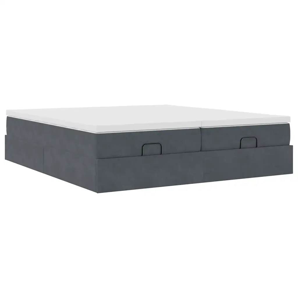 vidaXL Struttura Letto Pouf con Materassi 200x200 cm Velluto