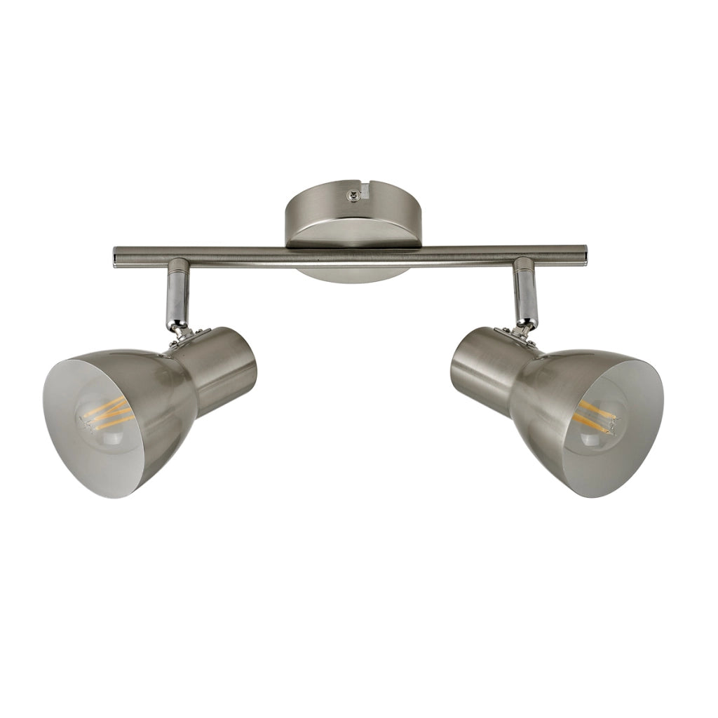 Faretto soffitto doppio orientabile nichel satinato E14 Italux