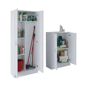 Set Ripostiglio Ornago, set Mobili per Lavanderia 4 Ripiani, Bianco