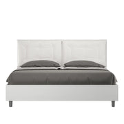 Letto Matrimoniale 160x200 cm cuscinatura Egos Annalisa - Bianco,Similpelle,Con rete