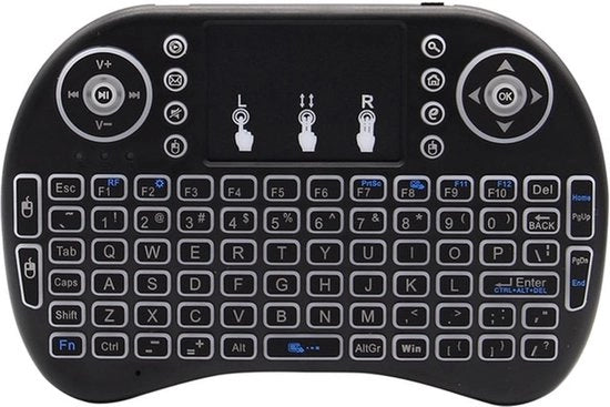 Tastiera wireless mini - con backlight LED - inclusa batteria 4x AAA - 2.4Ghz wireless - nero