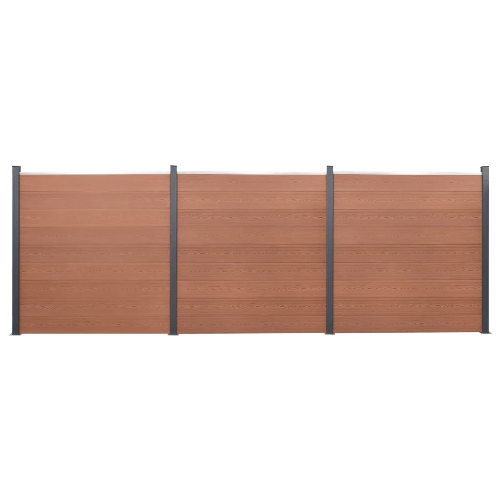 Set Pannello di Recinzione Marrone 526x186 cm in WPCcod mxl 107886
