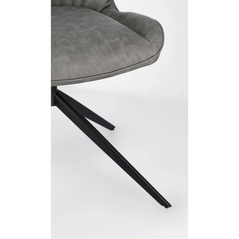 Set di 2 Sedie Imbottite in Similpelle con Gambe in Acciaio - ARIA