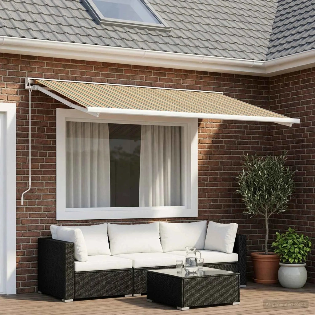 Telo di ricambio per tenda da sole Verde e Giallo 400 × 300 cm 3444449