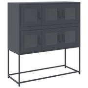 Credenza | Madia | Buffet da pranzo | Armadio da pranzo Antracite 100,5x39x107 cm in Acciaio Laminato a Freddo