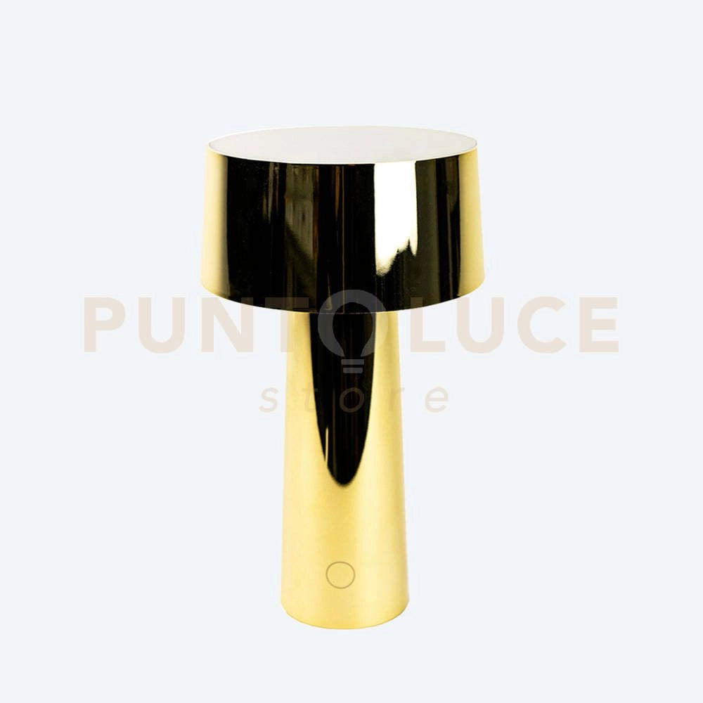 LAMPADA DA TAVOLO WIRELESS MUSH LED 3W 3000°K  200lm A BATTERIA ORO