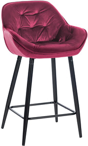 Sgabello da bar Gibson in velluto altezza seduta 76 cm viola